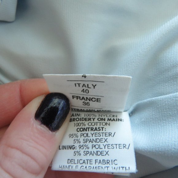 NICHOLAS Baby Blue Lace Eyelet Cut Out Pencil Dress - Size US 4 - Picture 16 of 16